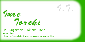 imre toreki business card